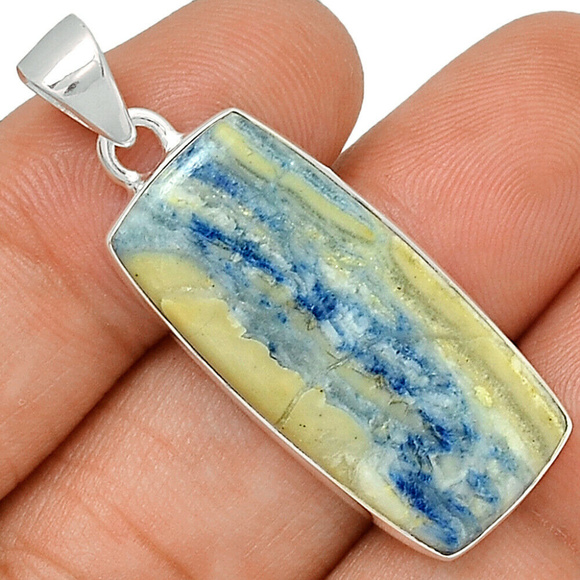 Jewelry - Blue Scheelite From Turkey 925 solid Silver